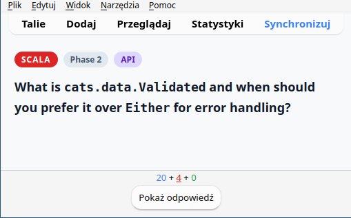 Anki deck with sample question about Validated ./anki.jpg